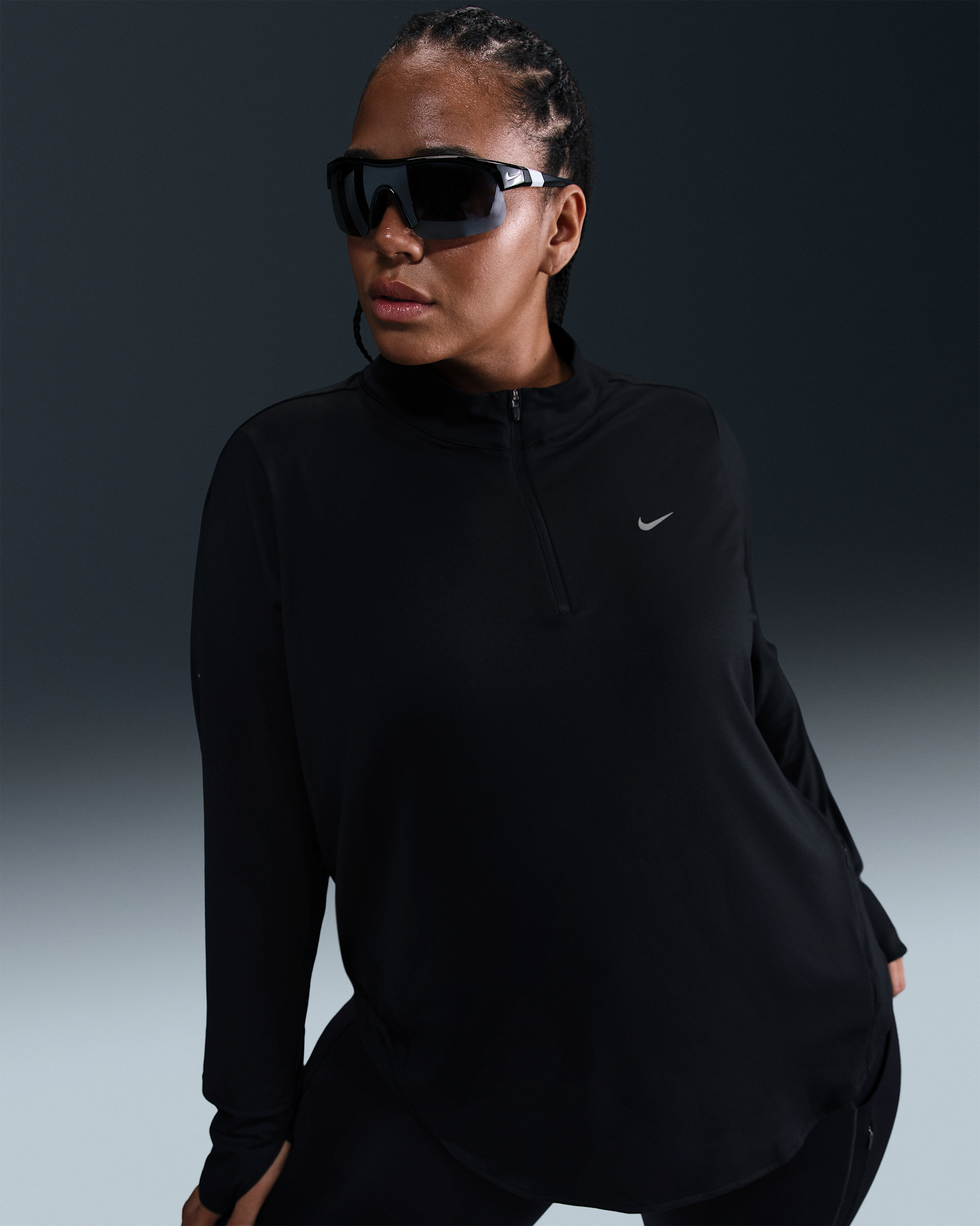 Nike Swift Women's Dri-FIT UV 1/4-Zip Running Top (Plus Size